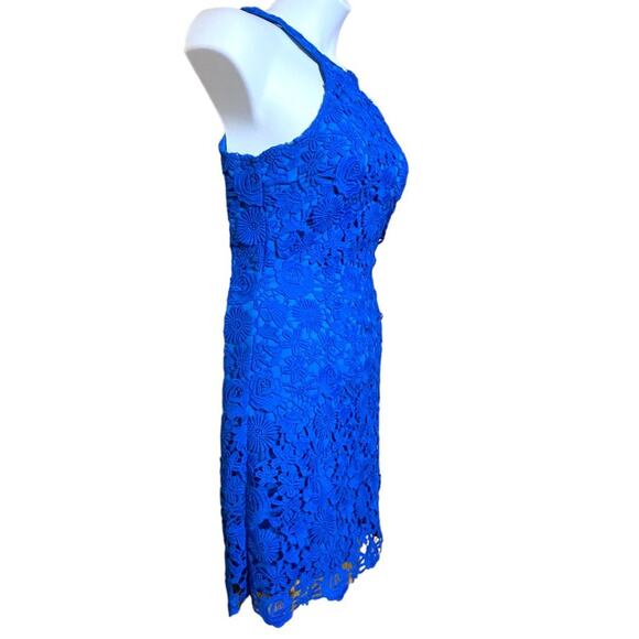 LULU'S halter style Love Poem Blue Lace Mini Dress - women's medium - Picture 3 of 9